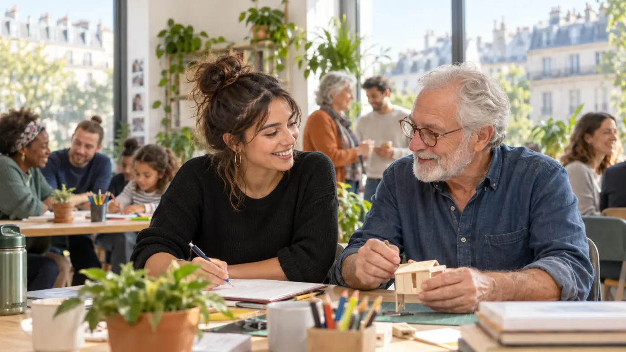 Des personnes de générations différentes échangent autour d’une table