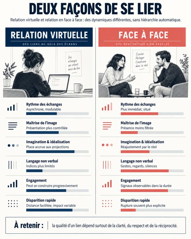 Pourquoi les hommes aiment les relations virtuelles : comparaison entre relation virtuelle et relation réelle